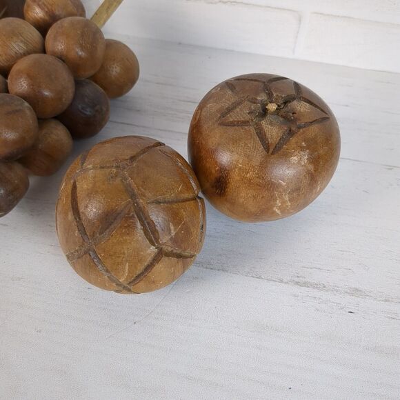 Vintage Wooden Fruit 5pc. Mid Century Home Decor Boho Eclectic Cottage 1960s - Picture 5 of 11